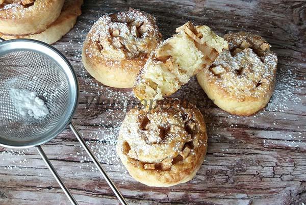 творожное печенье с яблоком