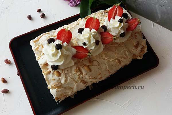 меренговый рулет - рецепт с фото