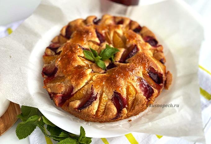пирог со сливами рецепт пошагово с фото