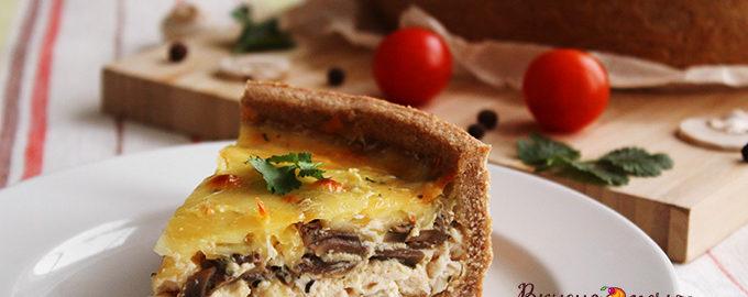 пп пирог с курицей и грибами